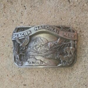 Vtg 1983 Siskiyou Glacier National Park Pewter Belt Buckle Gorpcore Western
